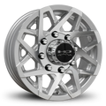 16x6 8x6.5 HPD Canyon Gloss Silver/Machined Face Trailer Wheel