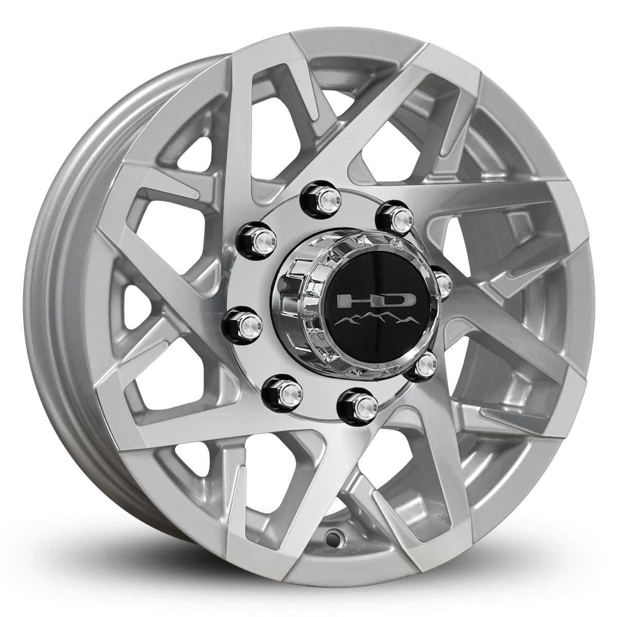 16x6 8x6.5 HPD Canyon Gloss Silver/Machined Face Trailer Wheel