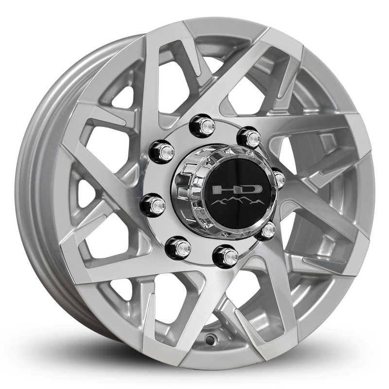 16x6 8x6.5 HPD Canyon Gloss Silver/Machined Face Trailer Wheel