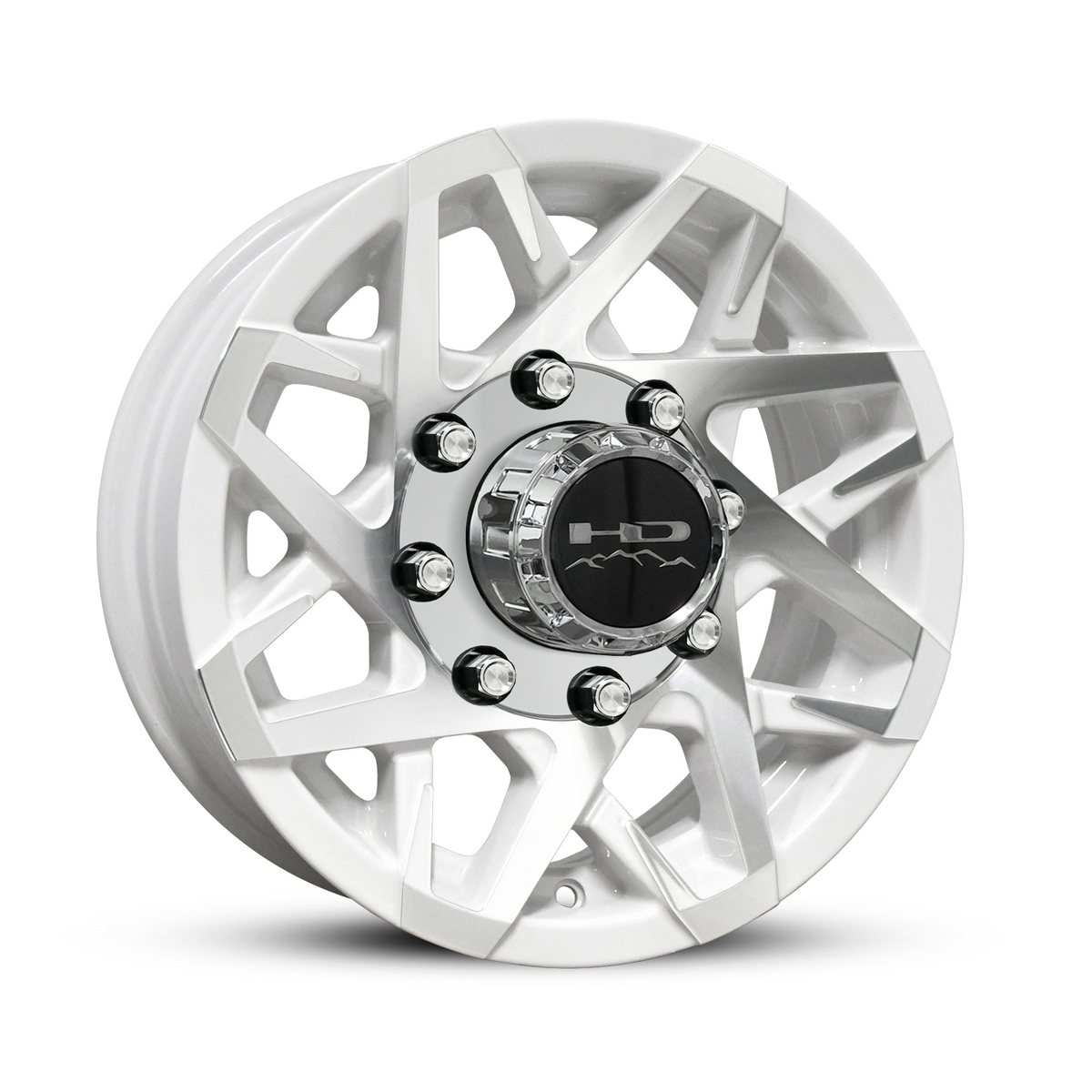 16x6 8x6.5 HPD Canyon Gloss White/Machined Face Trailer Wheel — Tires Fast