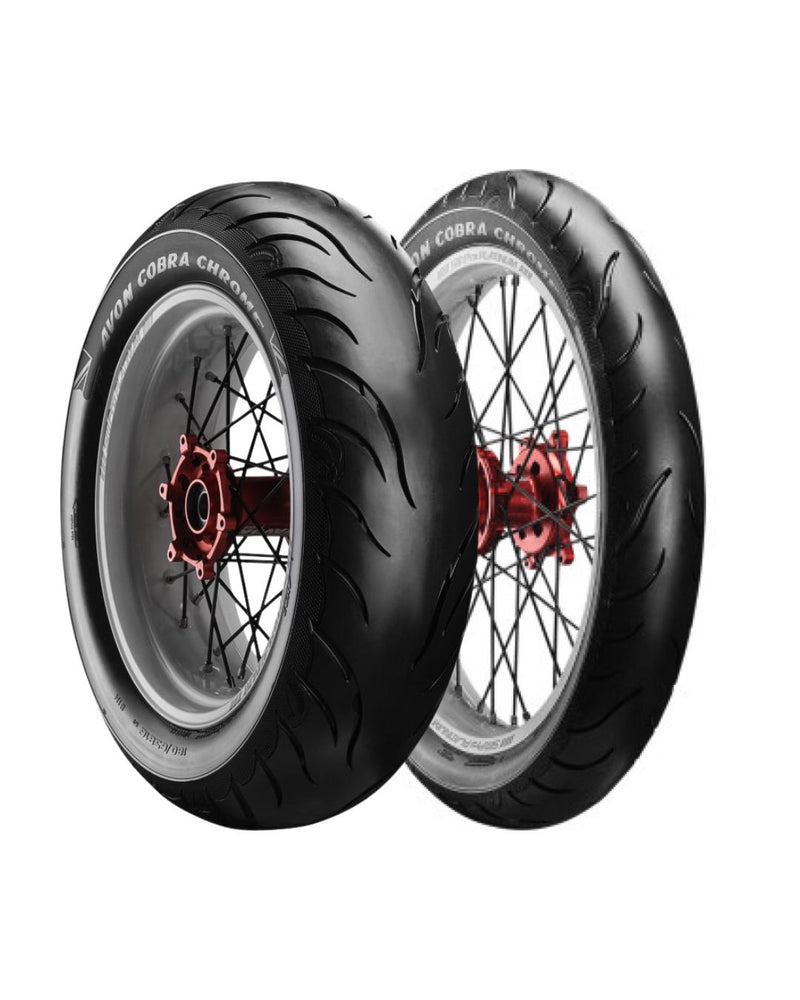 Harley Heritage Softail (Pre-2004) Tire Set | Avon Cobra Chrome MT90B16 Front & Rear