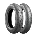 Bridgestone Battlecruise H50 cruiser tire set for Harley Street Glide Special and Road Glide Special, showing tread pattern and sidewall branding