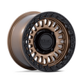 Front view of KMC Aztec beadlock wheel showing matte black hub and spokes
