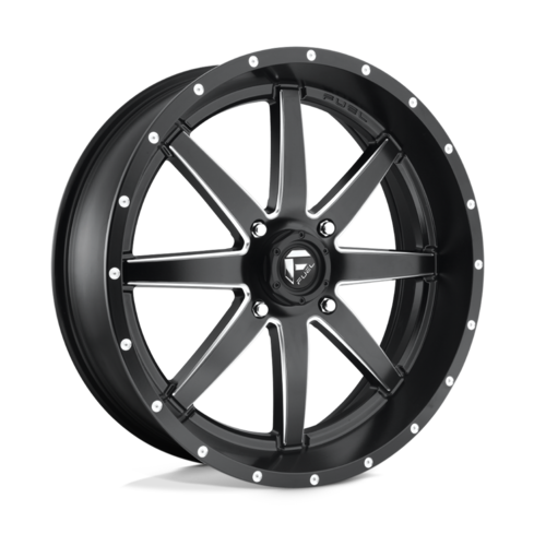 Fuel Maverick 14x7 UTV wheel highlighting contrast between matte black body and polished rim details