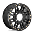 KMC Cage Beadlock 15x6 wheel with gold hex bolts for Kawasaki Teryx KRX 1000