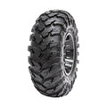 Maxxis MU511 6PR ATV tire mounted on silver alloy wheel showing sidewall branding