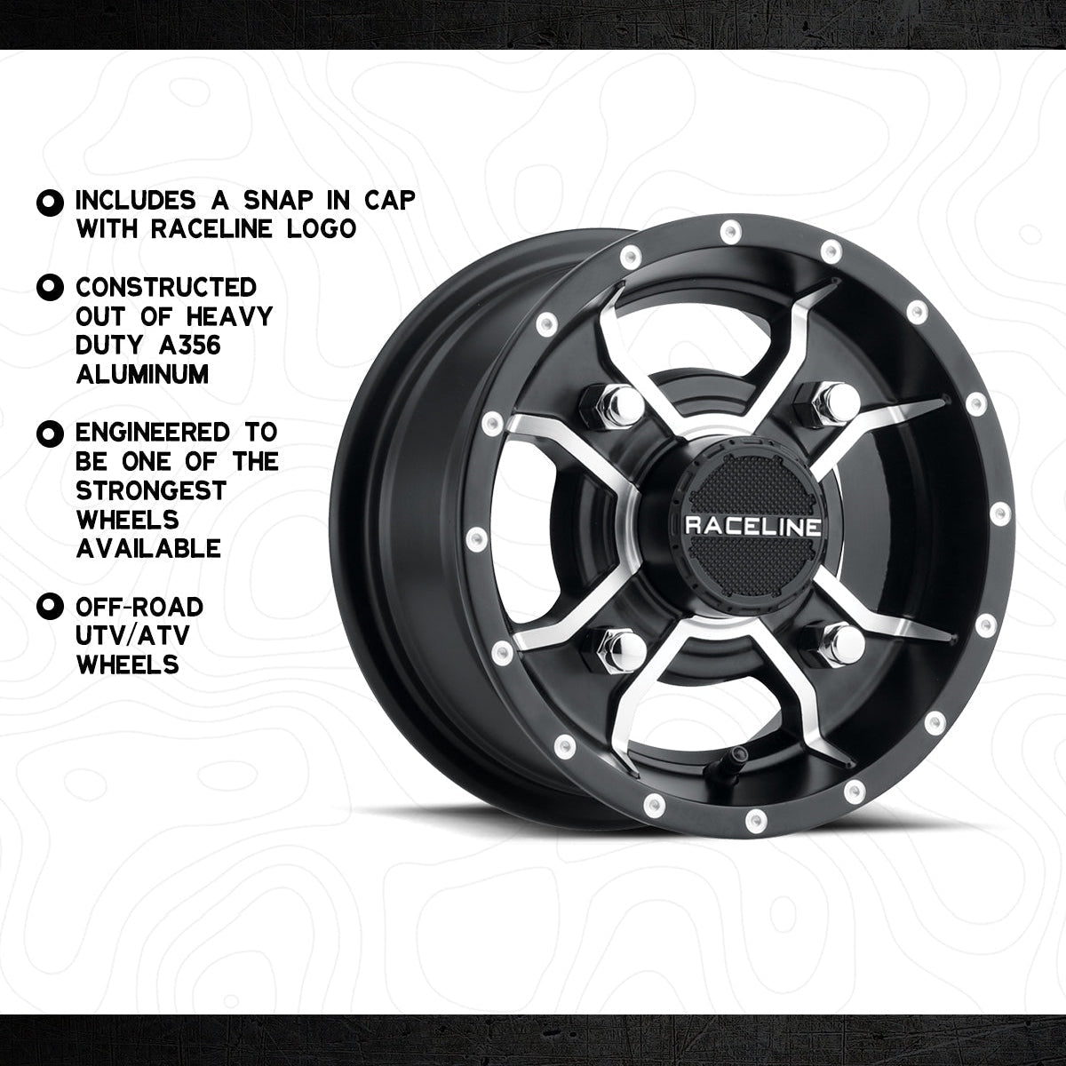 Raceline Mamba 14x7 4x156 (4+3) Black