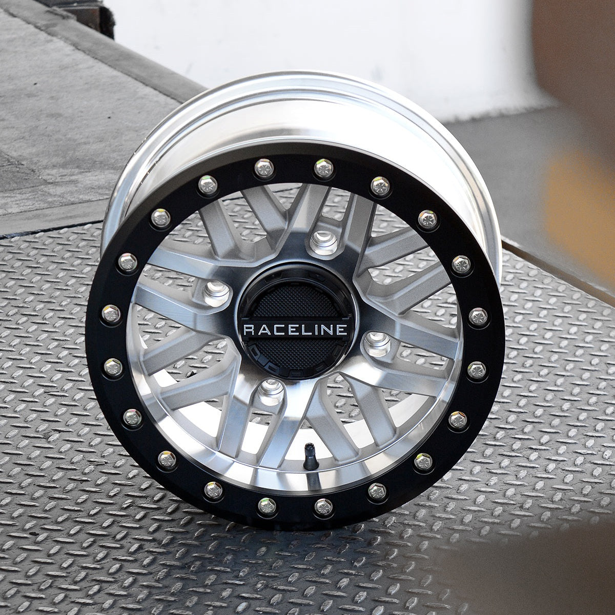 Raceline Ryno 15x7 4x156 +10mm Black Machined w/ Black Ring Beadlock