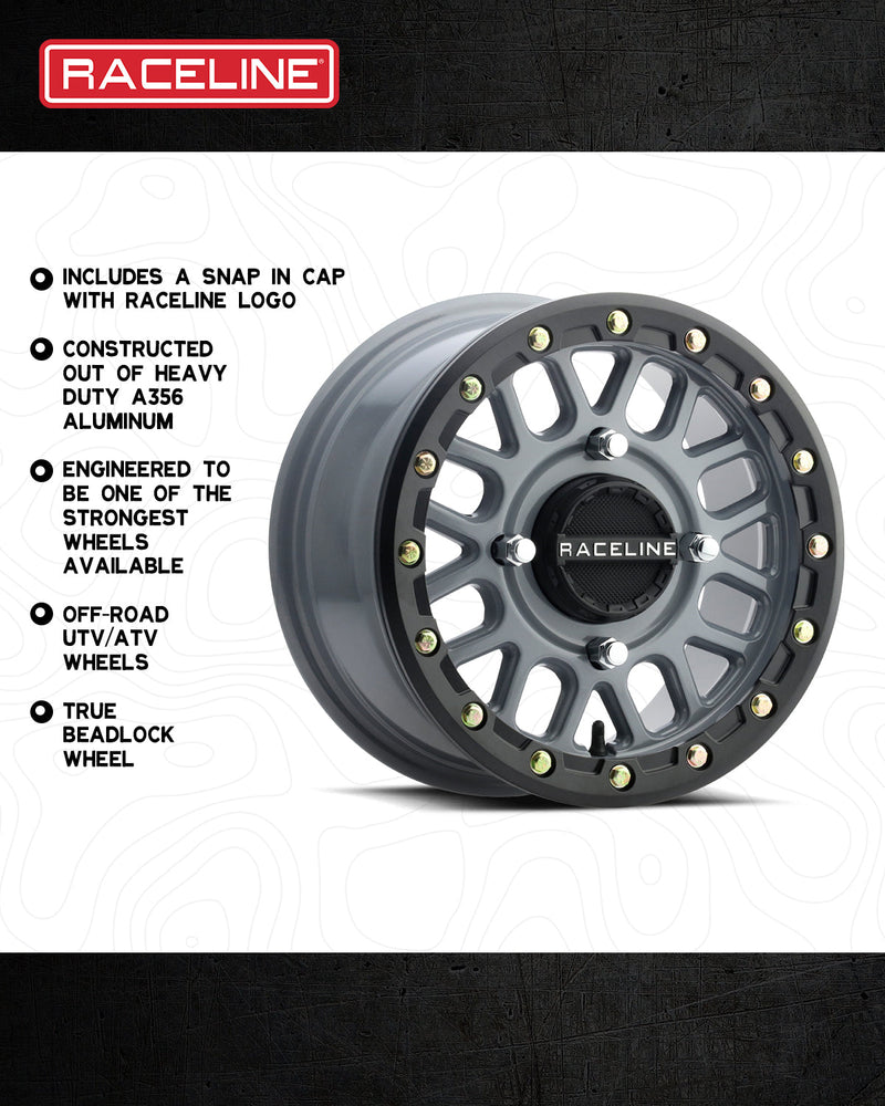 14x7 4x156 +10mm Raceline Podium Stealth Grey