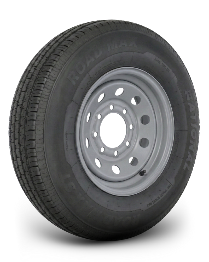 ST235/80R16 10-Ply Trailer Tire on 16" 8-6.5 Silver Modular Wheel
