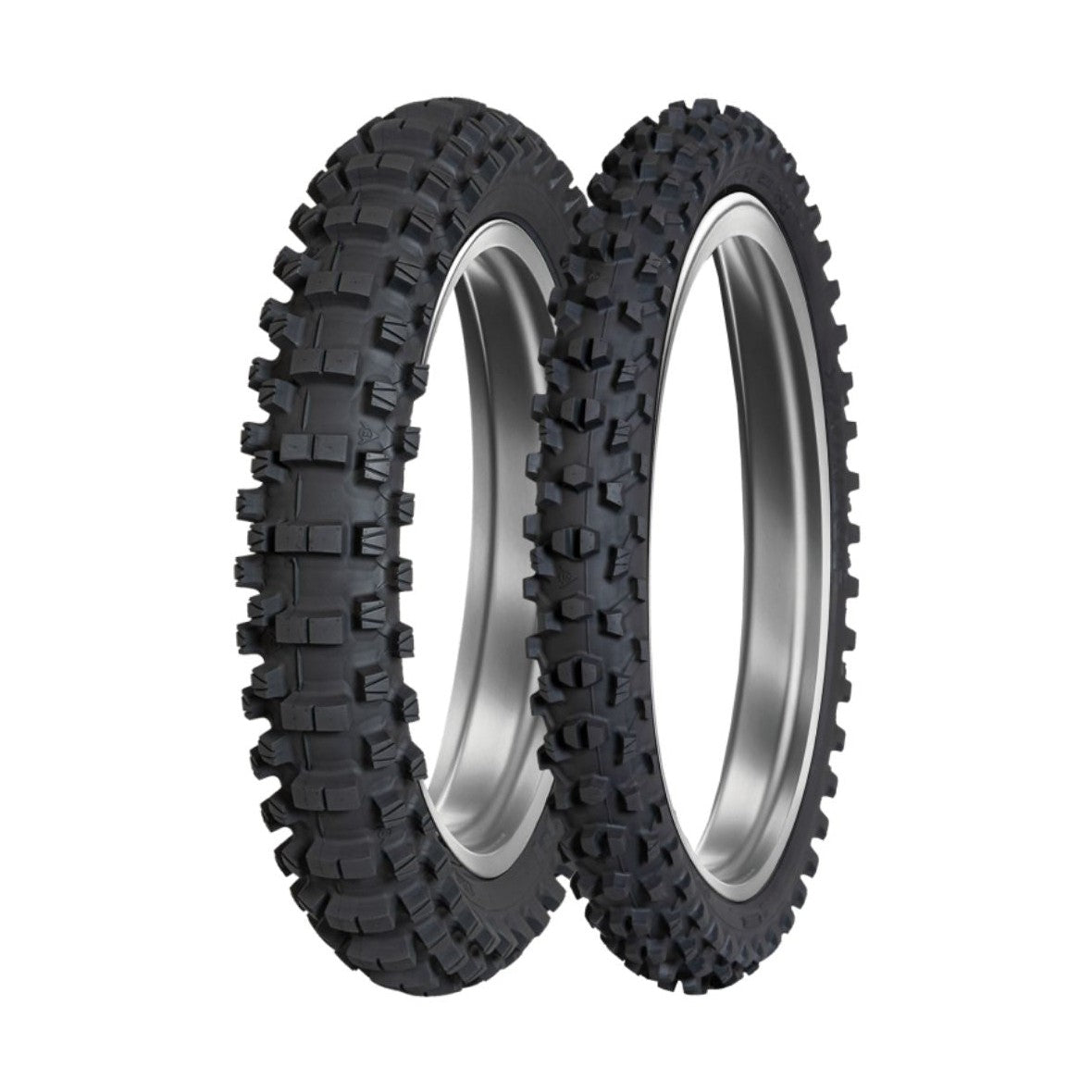 Matched front and rear Dunlop Geomax MX34 tire set for big wheel supermini bikes
