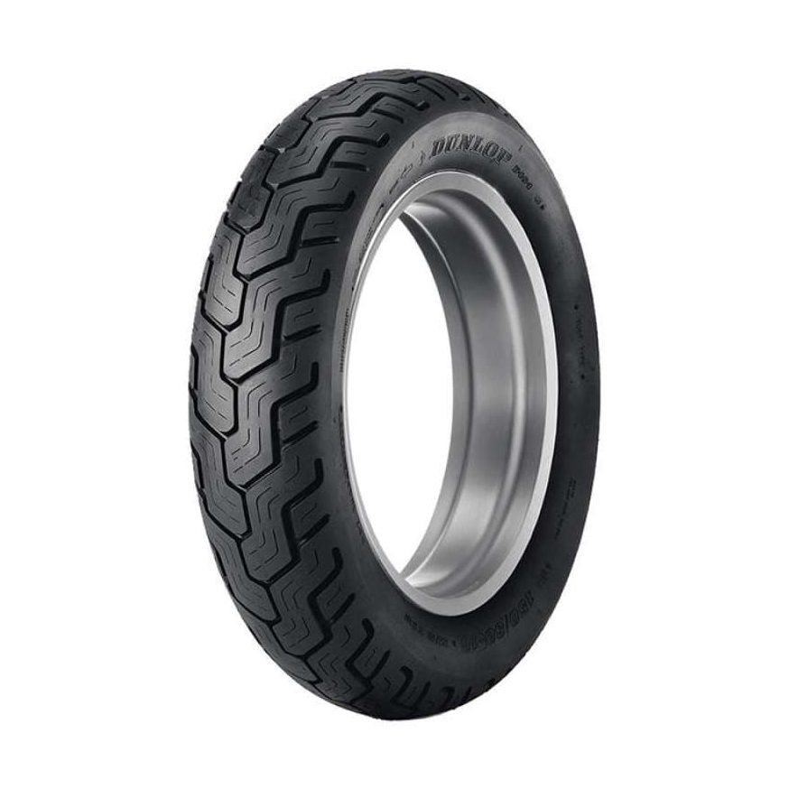 Dunlop D404 rear motorcycle tire 150/90-15 with zigzag tread and bias-ply construction
