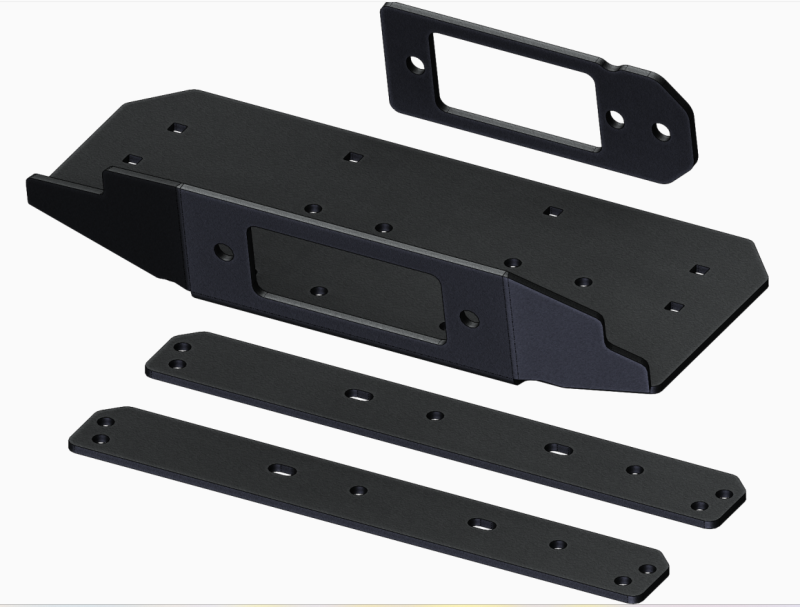 KFI black steel winch mount with 2-inch receiver hitch for Can-Am Defender