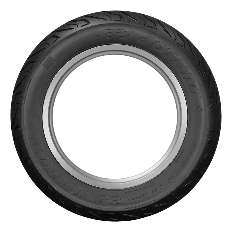 Dunlop AE2 rear cruiser tire with USA flag and raised lettering