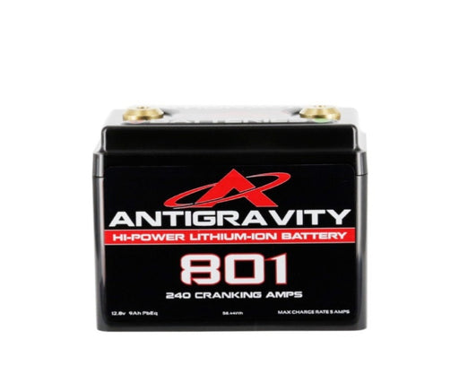 Antigravity AG-801 small case lithium motorcycle battery with 240 cranking amps and gold terminals
