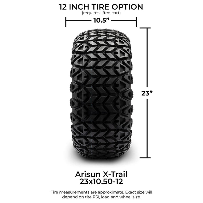 Arisun 12" Golf Tire Set of 4 23x10.50-12 X-Trail Series A/T Golf Cart Tires