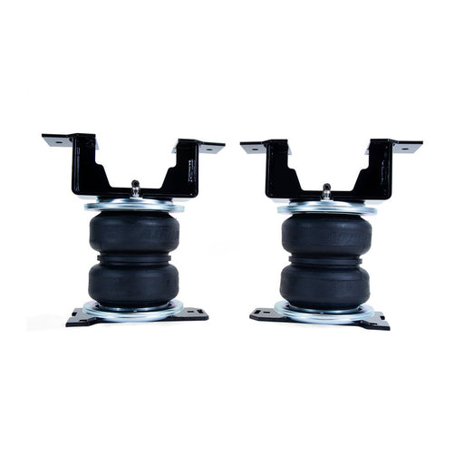 Pair of black Air Lift LoadLifter 5000 rear air springs with silver end plates for truck suspension