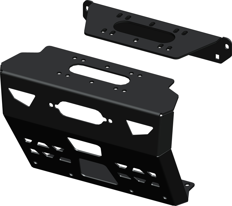 KFI steel winch mount plate for Polaris Ranger, machine-specific fit with powder-coated finish