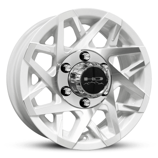 HPD 15" Trailer Wheel 15x6 6-5.5 Gloss White Machined Face Canyon Trailer Wheel