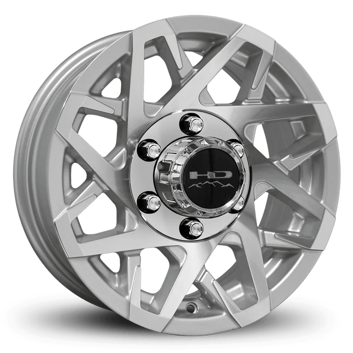 HPD 16" Trailer Assembly 235/80R16 10-Ply Trailer Tire on 16" 6-5.5 Gloss Silver Machined Face Canyon Wheel