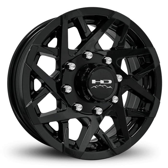 HPD 16" Trailer Wheel 16x6 8-6.5 All Gloss Black Canyon Trailer Wheel