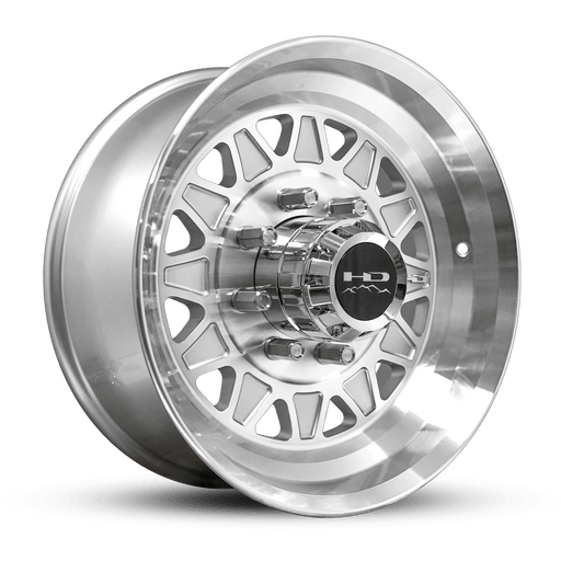 HPD 17.5" Trailer Wheel 121.2mm (Flange Nut Lug Hole) 17.5x6.75 8-6.5 HDT Gloss Silver Full Machined Forged Trailer Wheel