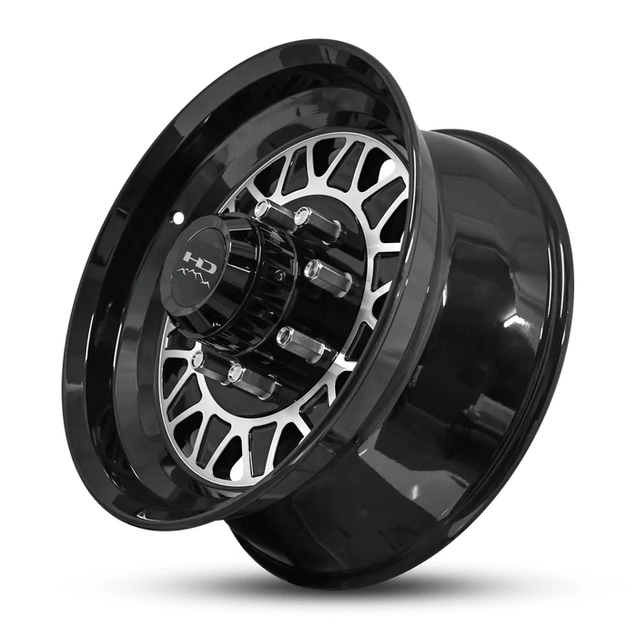 HPD 17.5" Trailer Wheel 17.5x6.75 8-6.5 HDT Gloss Black Machined Face Forged Trailer Wheel