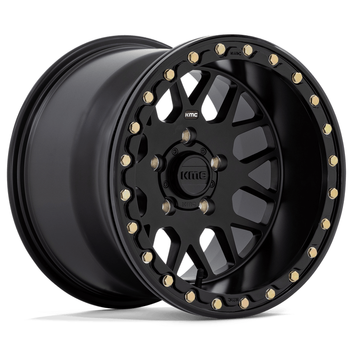 KMC Powersports SATIN BLACK / 14X7 | 4X110 | 38mm KMC UTV KS235 Grenade Beadlock Wheel