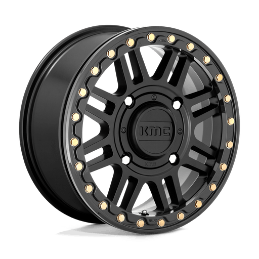 KMC Powersports SATIN BLACK W/ GLOSS BLACK RING / 15X6 | 4X137 | 38mm KMC UTV KS250 Cage Beadlock Wheel