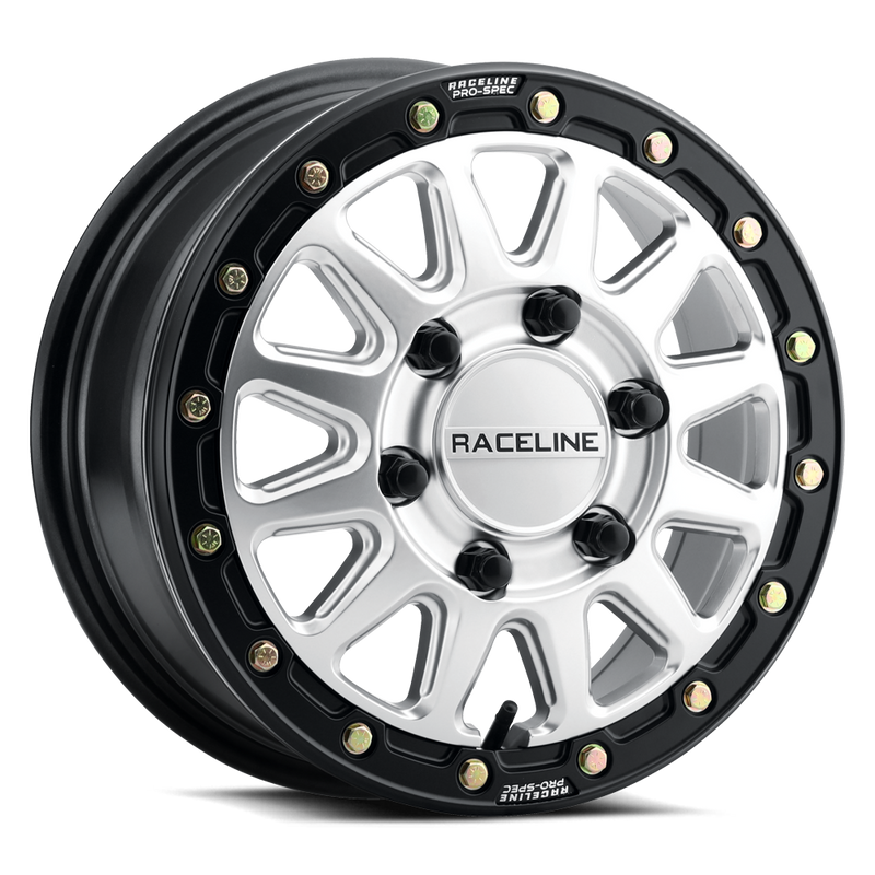 15x10 4x137 +10 Raceline Alpha Hyper Silver w/ Black Ring