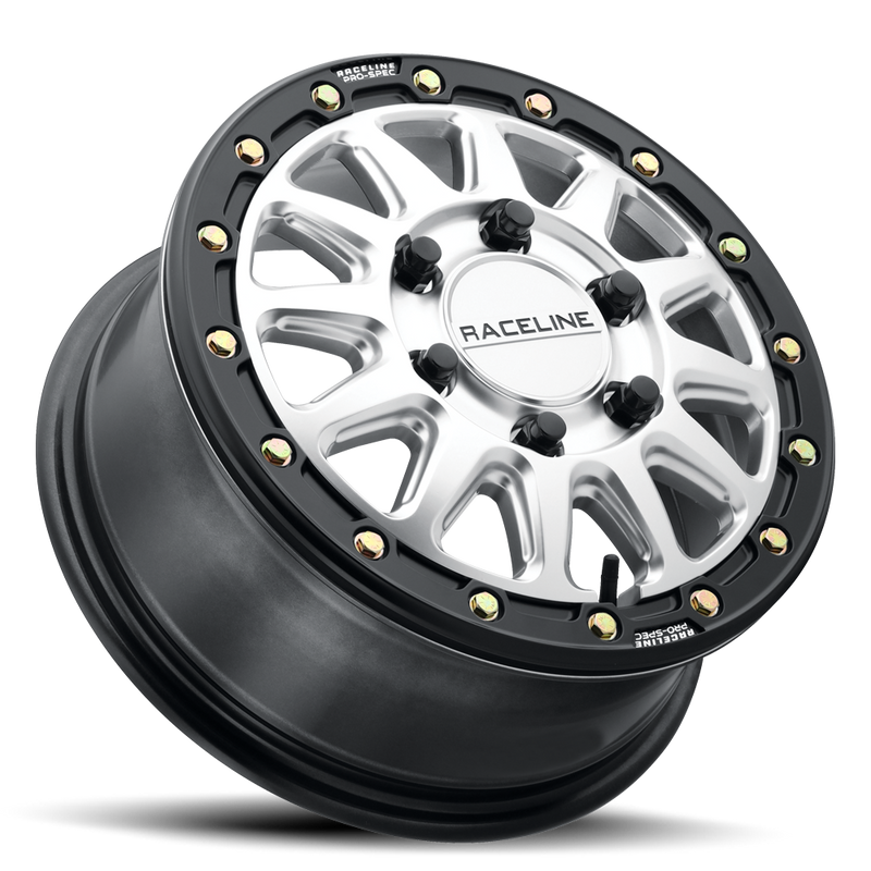 15x7 4x137 +10 Raceline Alpha Hyper Silver w/ Black Ring