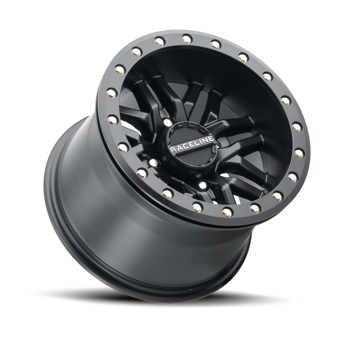 Raceline Ryno Beadlock 15x10 4x156 (5+5) Black w/ Black Ring