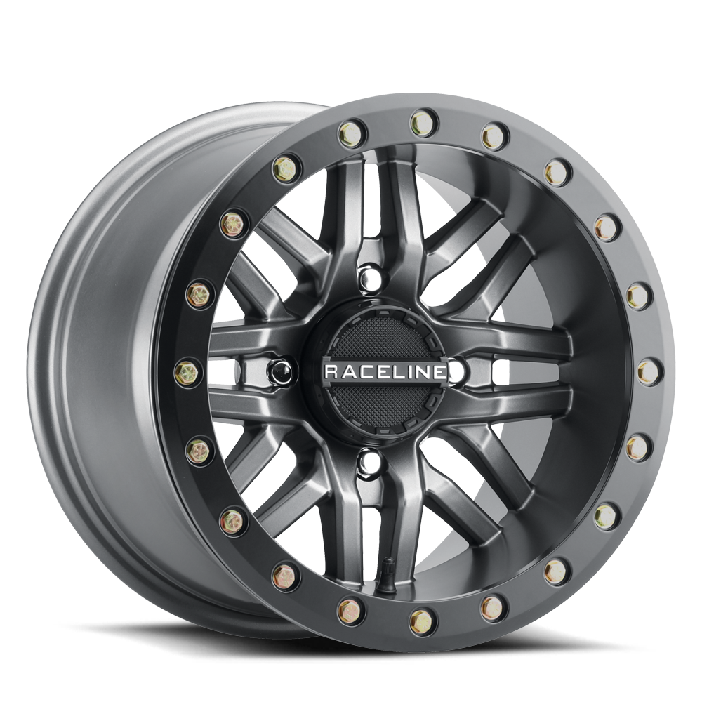 Raceline Ryno Beadlock 15x7 4x137 (5+2) Gun Metal w/ Black Ring