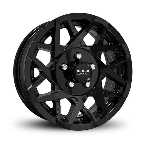ST205/75R14 8 - Ply Trailer Tire on 14" 5 - 4.5 Gloss Black Canyon Wheel - Tires Fast