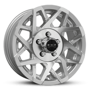 ST205/75R15 8 - Ply Trailer Tire on 15" 5 - 4.5 Gloss Silver Machined Face Canyon Wheel - Tires Fast