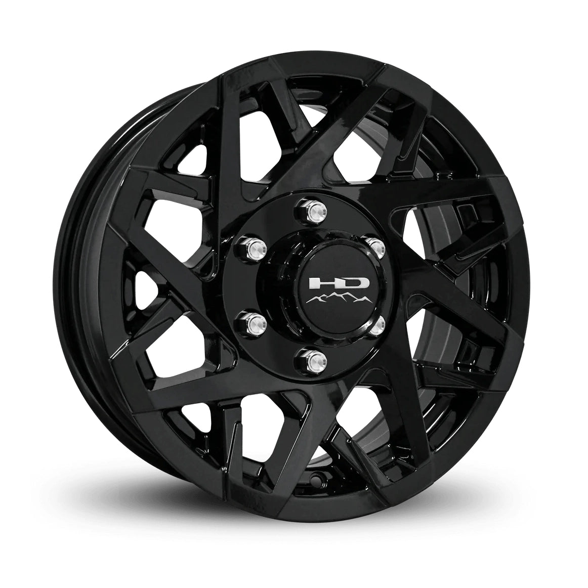 ST225/75R15 10 - Ply Trailer Tire on 15" 6 - 5.5 Gloss Black Canyon Wheel - Tires Fast