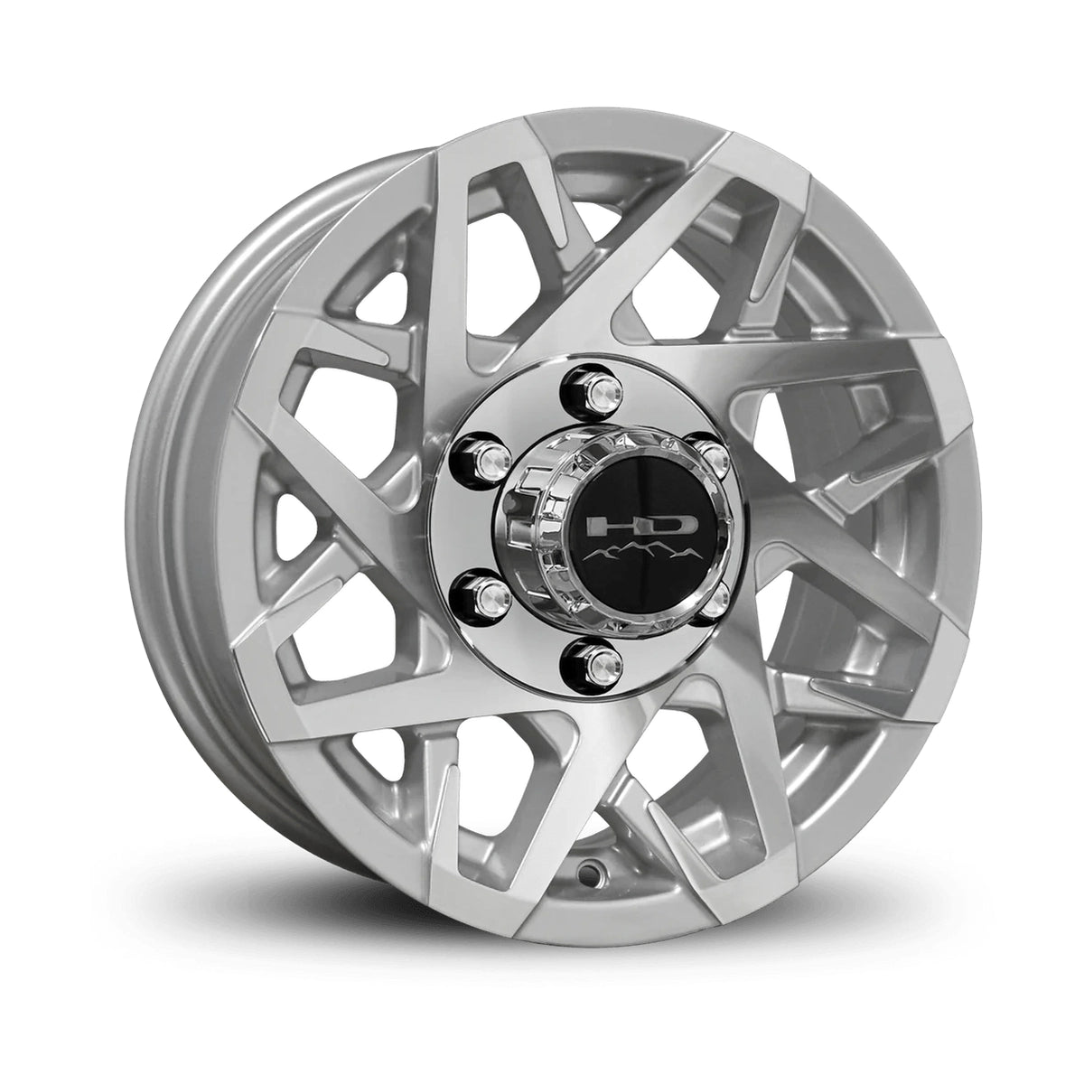 ST225/75R15 10 - Ply Trailer Tire on 15" 6 - 5.5 Gloss Silver Machined Face Canyon Wheel - Tires Fast