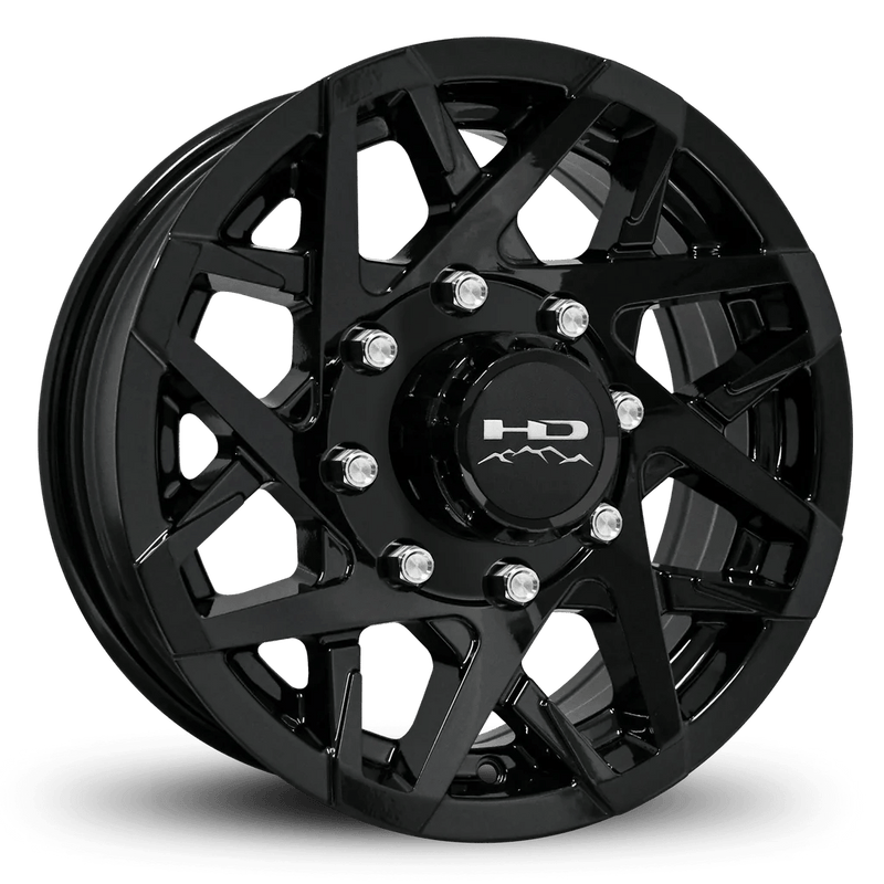 ST235/80R16 10 - Ply Trailer Tire on 16" 8 - 6.5 Gloss Black Canyon Wheel - Tires Fast