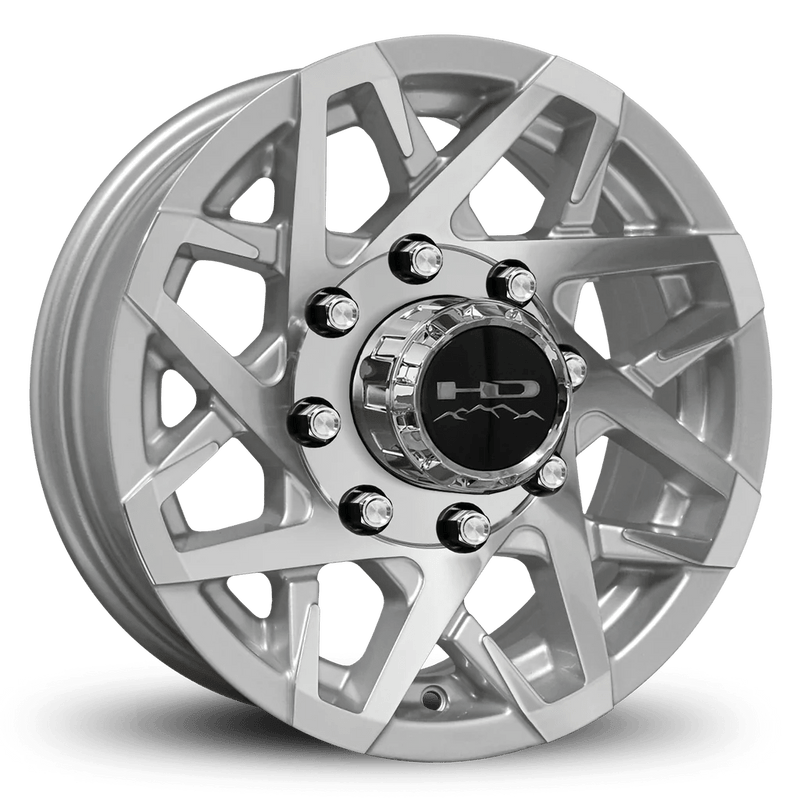 ST235/80R16 10 - Ply Trailer Tire on 16" 8 - 6.5 Gloss Silver Machined Face Canyon Wheel - Tires Fast
