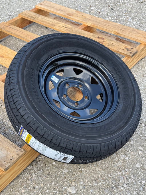 Tires Fast 14" Trailer Assembly Goodyear Endurance ST205/75R14 8-Ply Trailer Tire on 14" 5-4.5 Black Spoke Wheel