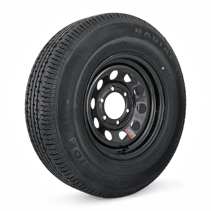 Tires Fast 15" Trailer Assembly 225/75R15 10-Ply Trailer Tire on 15" 6-5.5 Black Modular Wheel