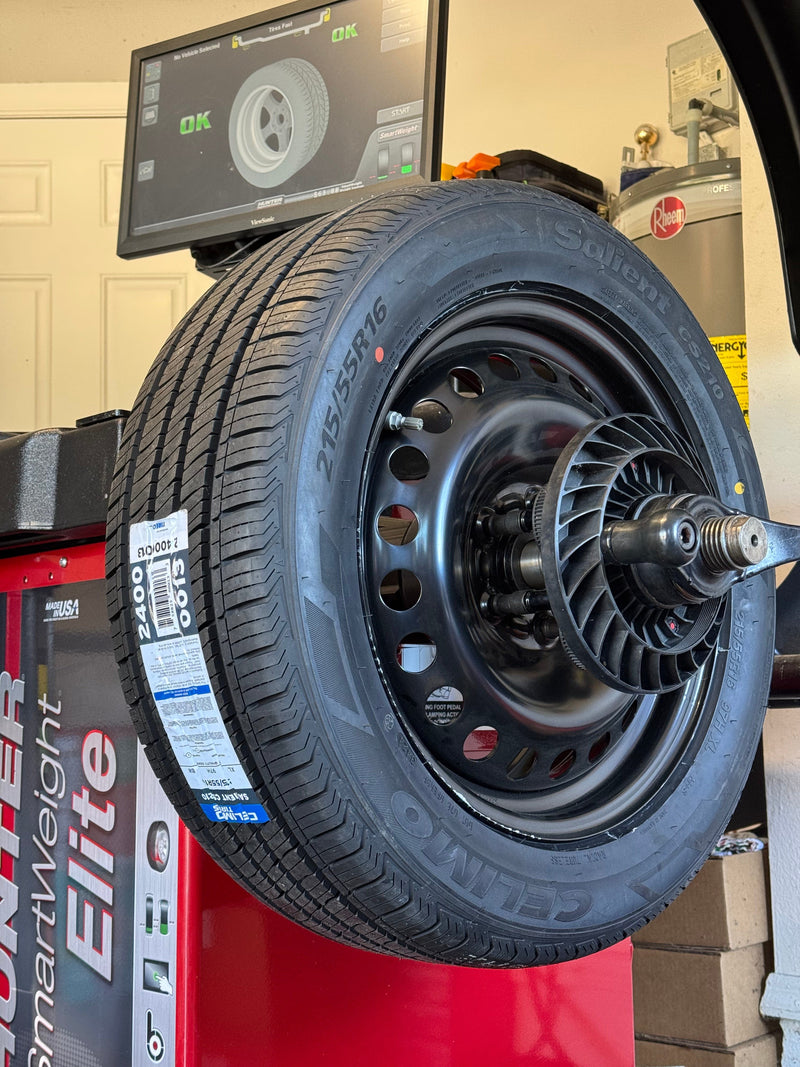 Tires Fast Ford Transit Assembly 2014-2023 Ford Transit Connect 215/55R16 Tire on 16" 5x108 Black Steel Wheel